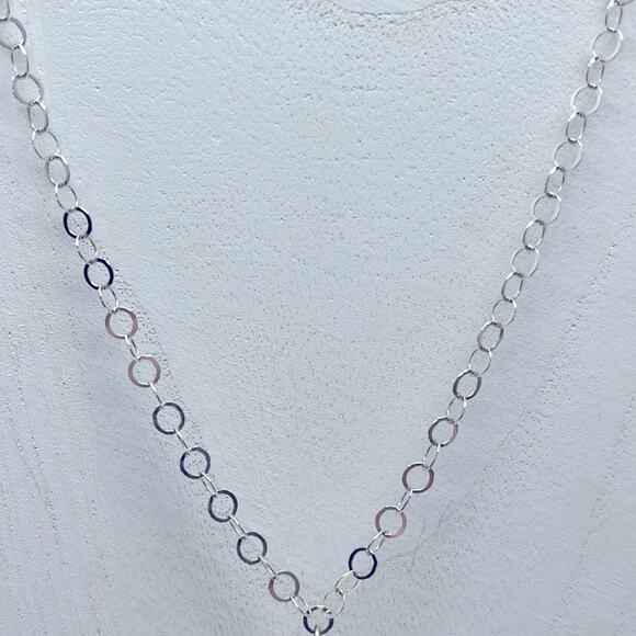 925 Italy Signed FAS Heart Pendant wit Circle Chain Link Necklace - Picture 8 of 8